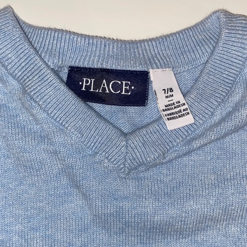 The Children's Place Pale Blue V-Neck Knit Sweater
